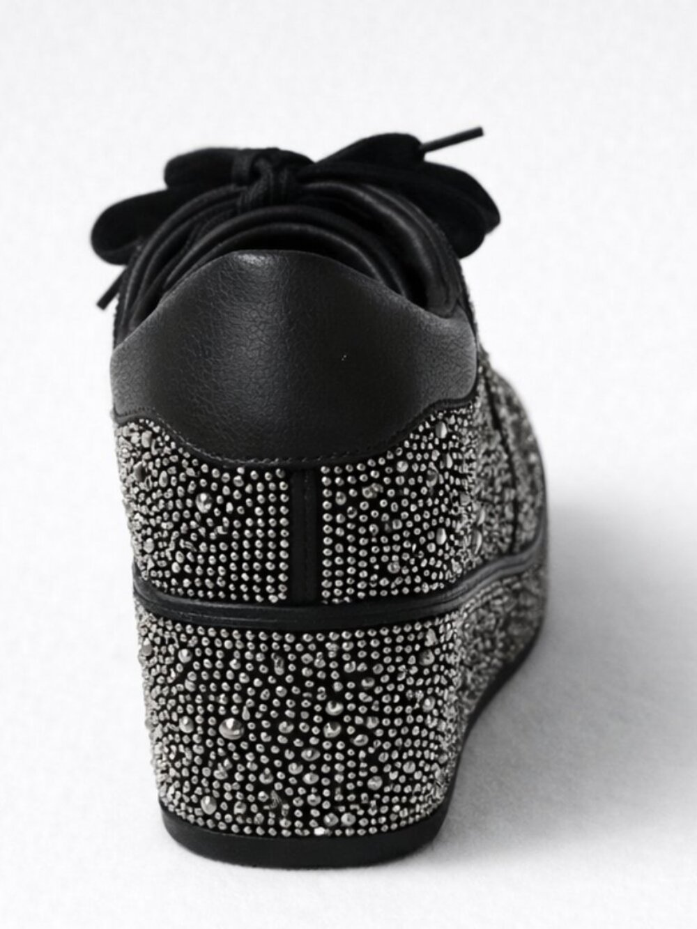 INC Black and Silver Glitter Wedge Sneakers - Size 7.5M - Picture 3 of 4